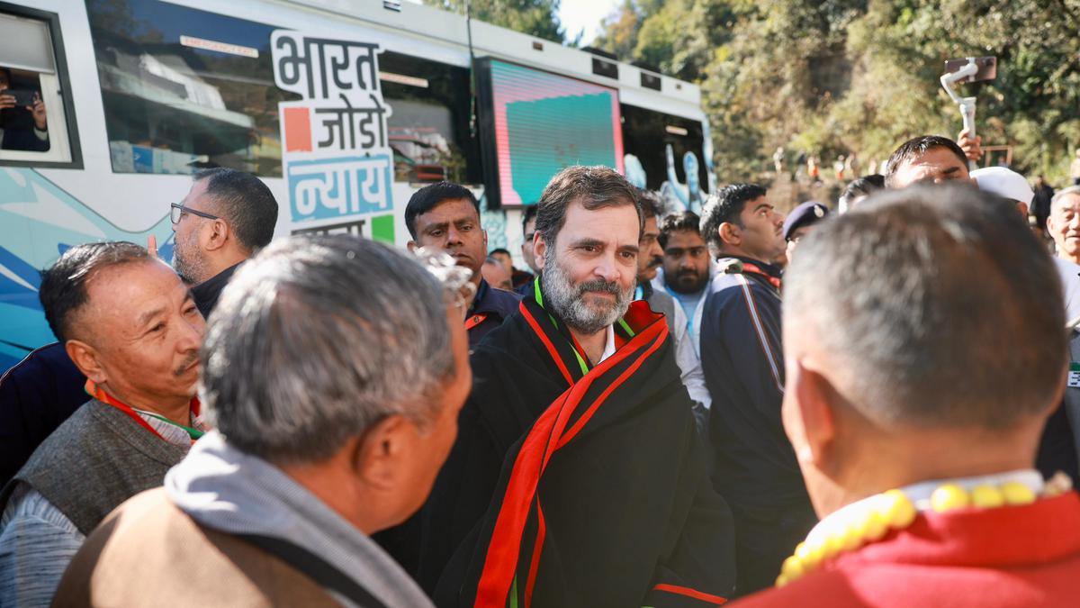 The Bharat Jodo Nyay Yatra led by Rahul Gandhi travels through parts of Manipur plagued by violence.