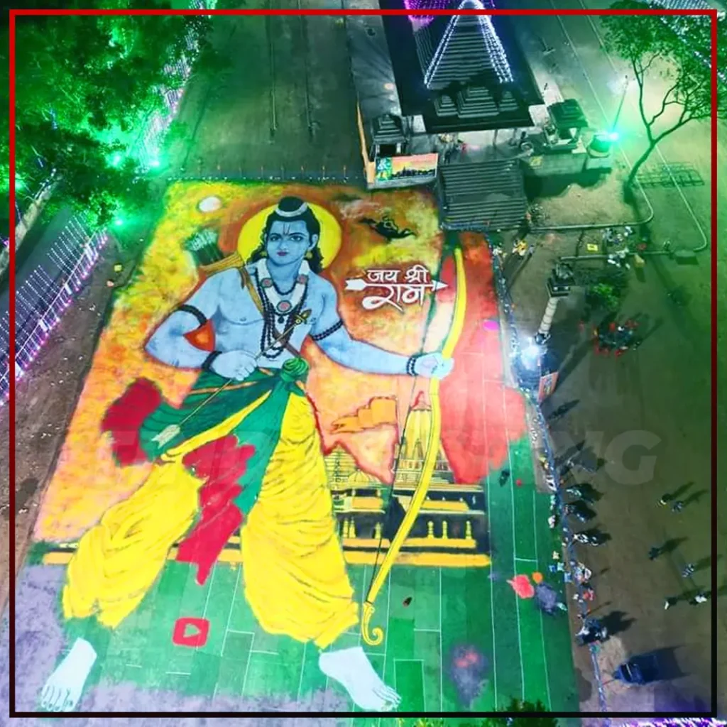 largest ram rangoli in jamshedpur