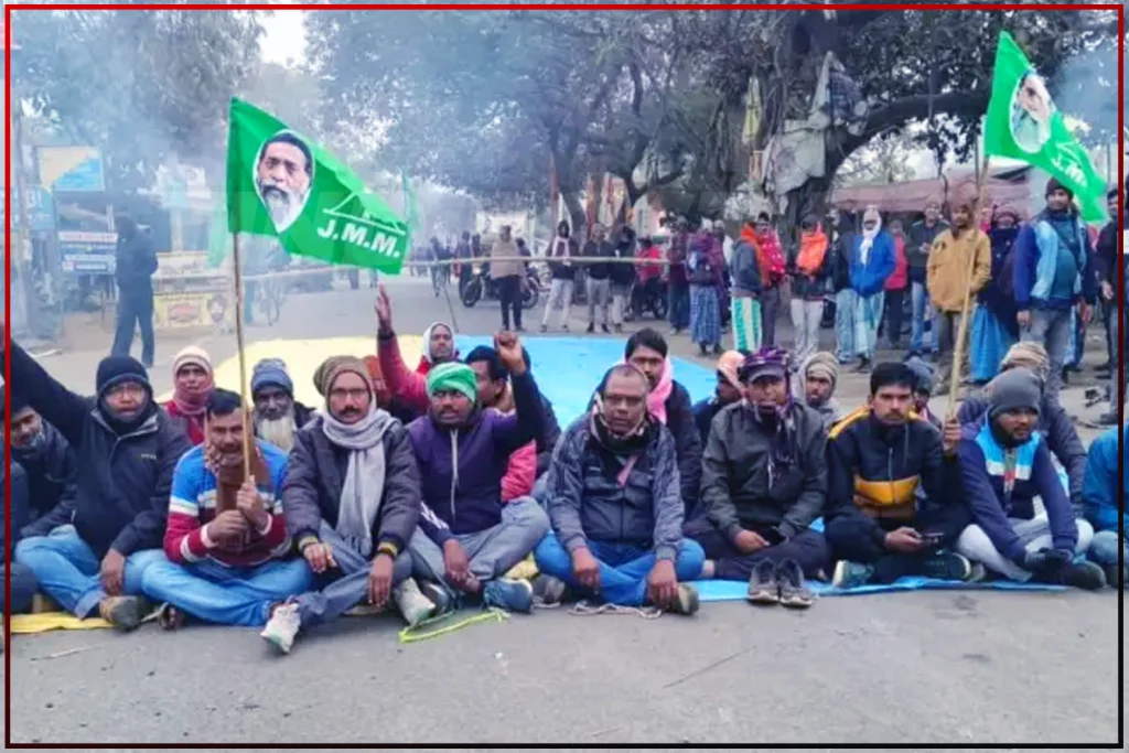 people blocked road in protest ranchi