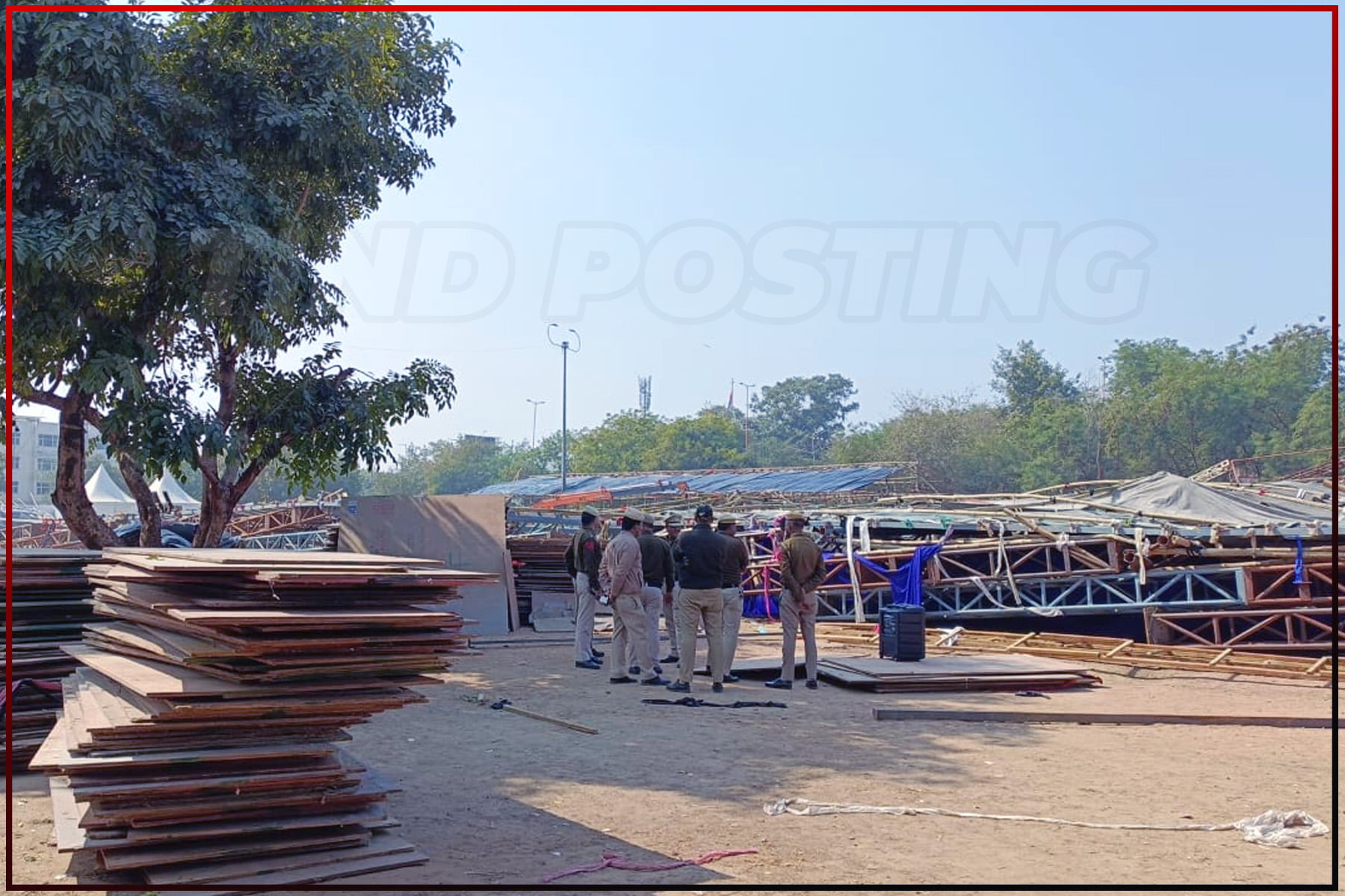 Temporary structure falls at JLN Stadium entrance in Delhi