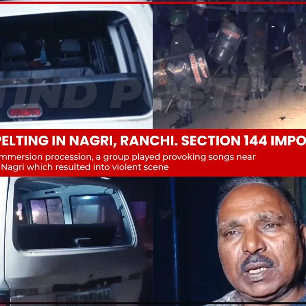 Stone Pelting in Nagri, Ranchi. Fight started due to chaos near mosque