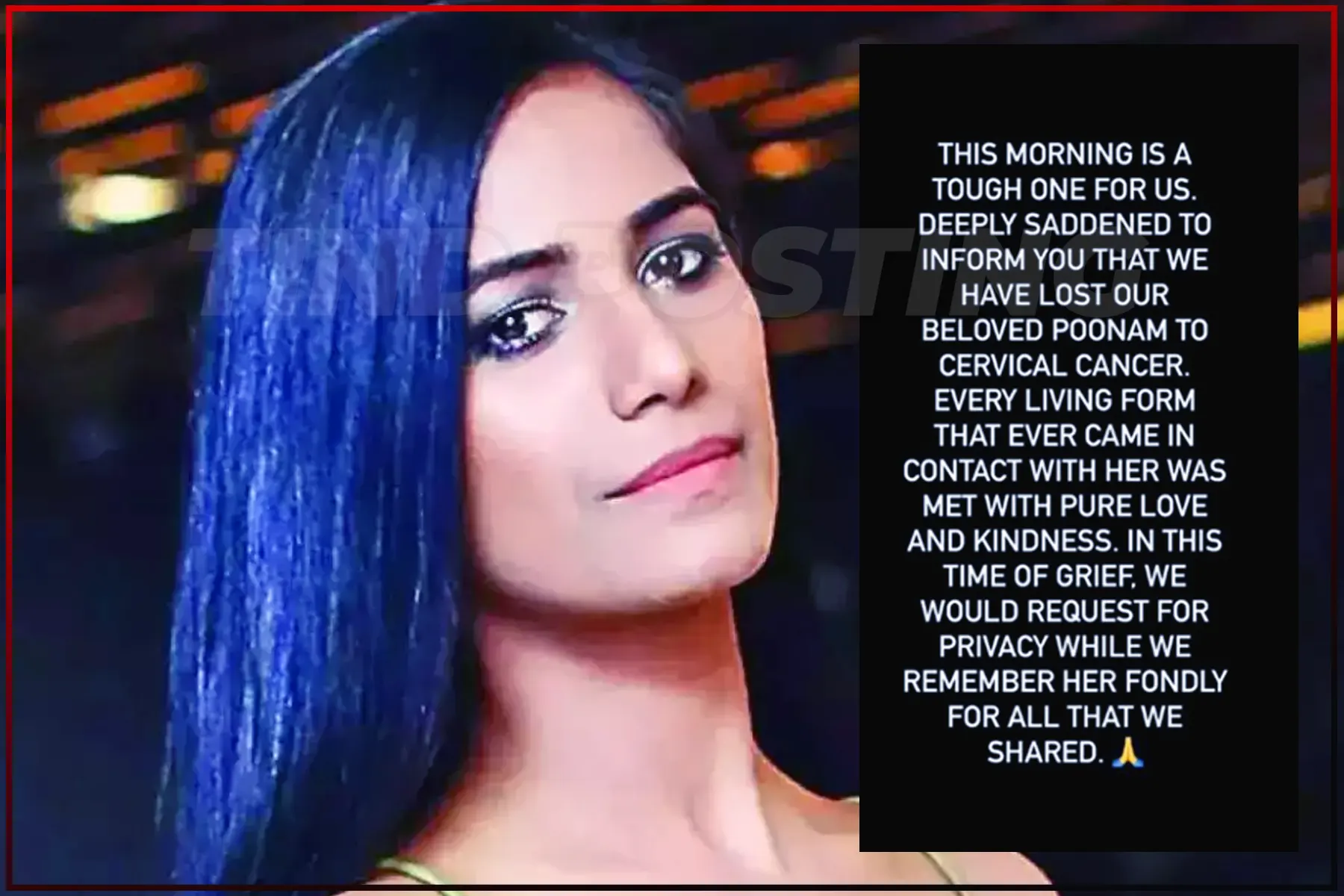 Breaking News: Actress Poonam Pandey dies due to cervical cancer