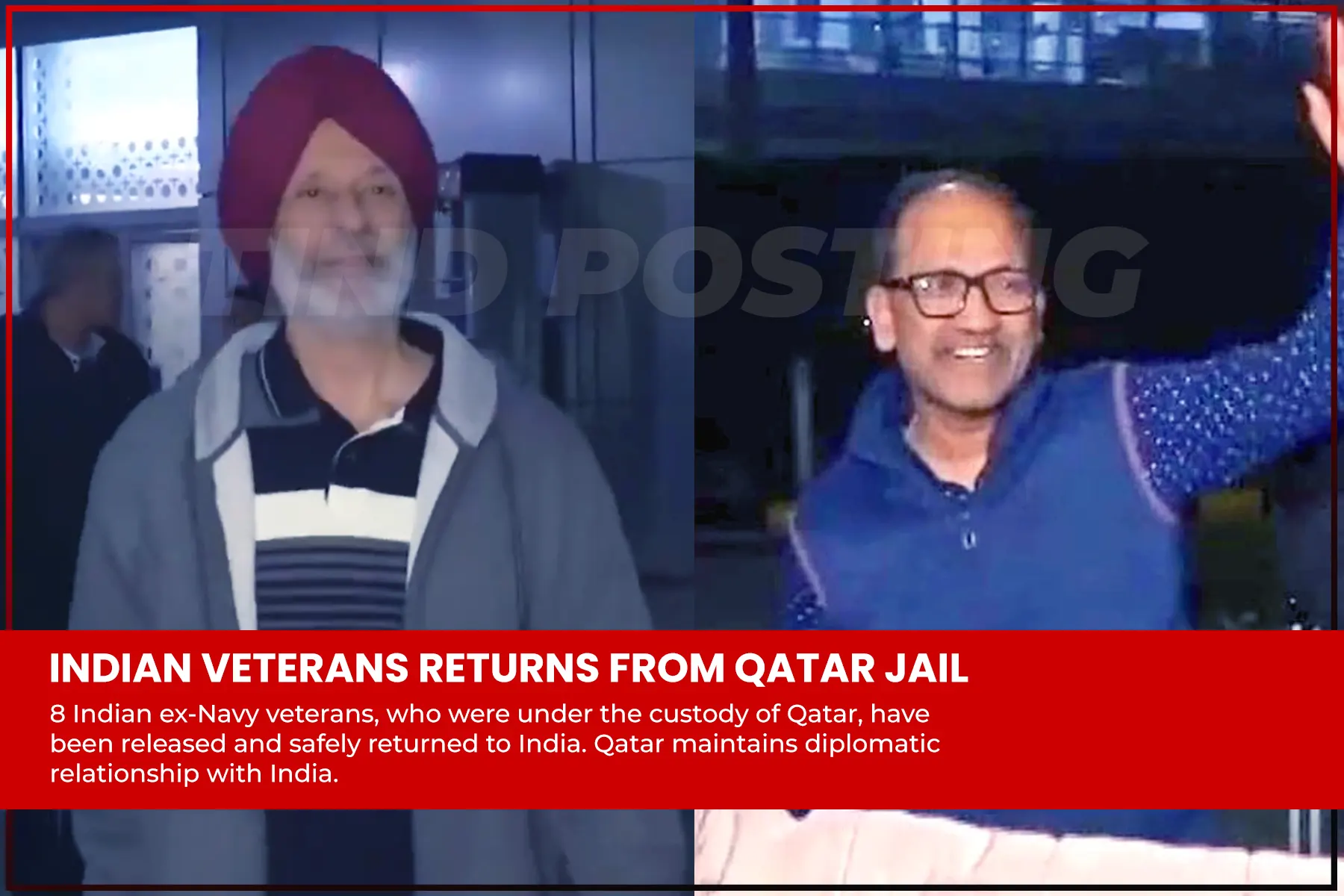 8 Indian Veterans who were sentenced to death by Qatar returns to India