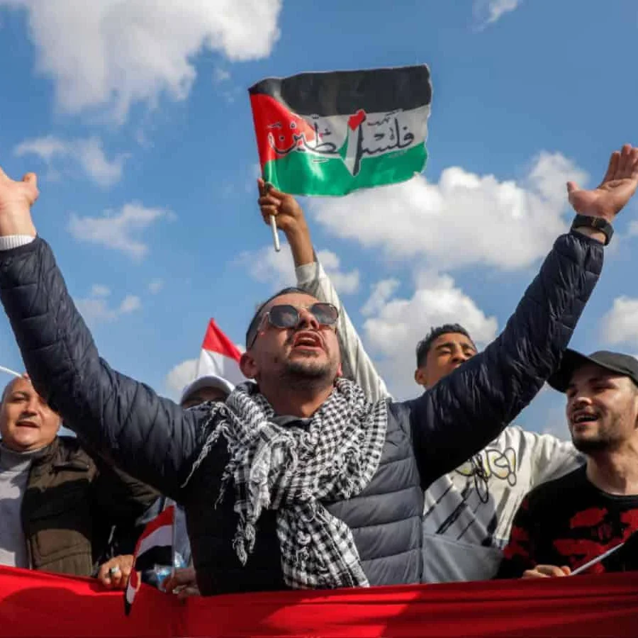 Gaza Palestinians Protest Trump Plan to Relocate T