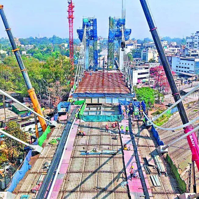 Ranchi Flyover’s Cable-Stayed Bridge Nears Completion in 40 Hours