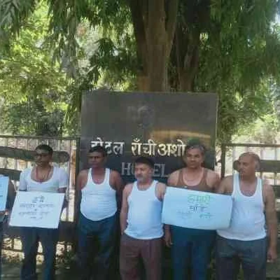 Ranchi Hotel Workers Protest 2.5 Years of Unpaid Wages